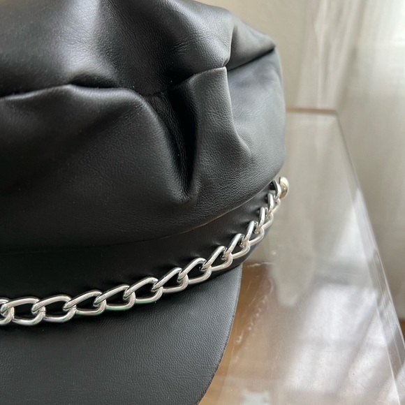 Dark Side Biker Hat Faux Leather Black - Picture 2 of 9